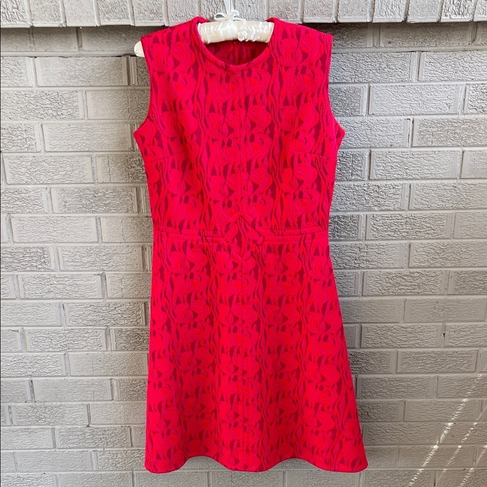 Groovy 1970s Sears Red Patterned Dress